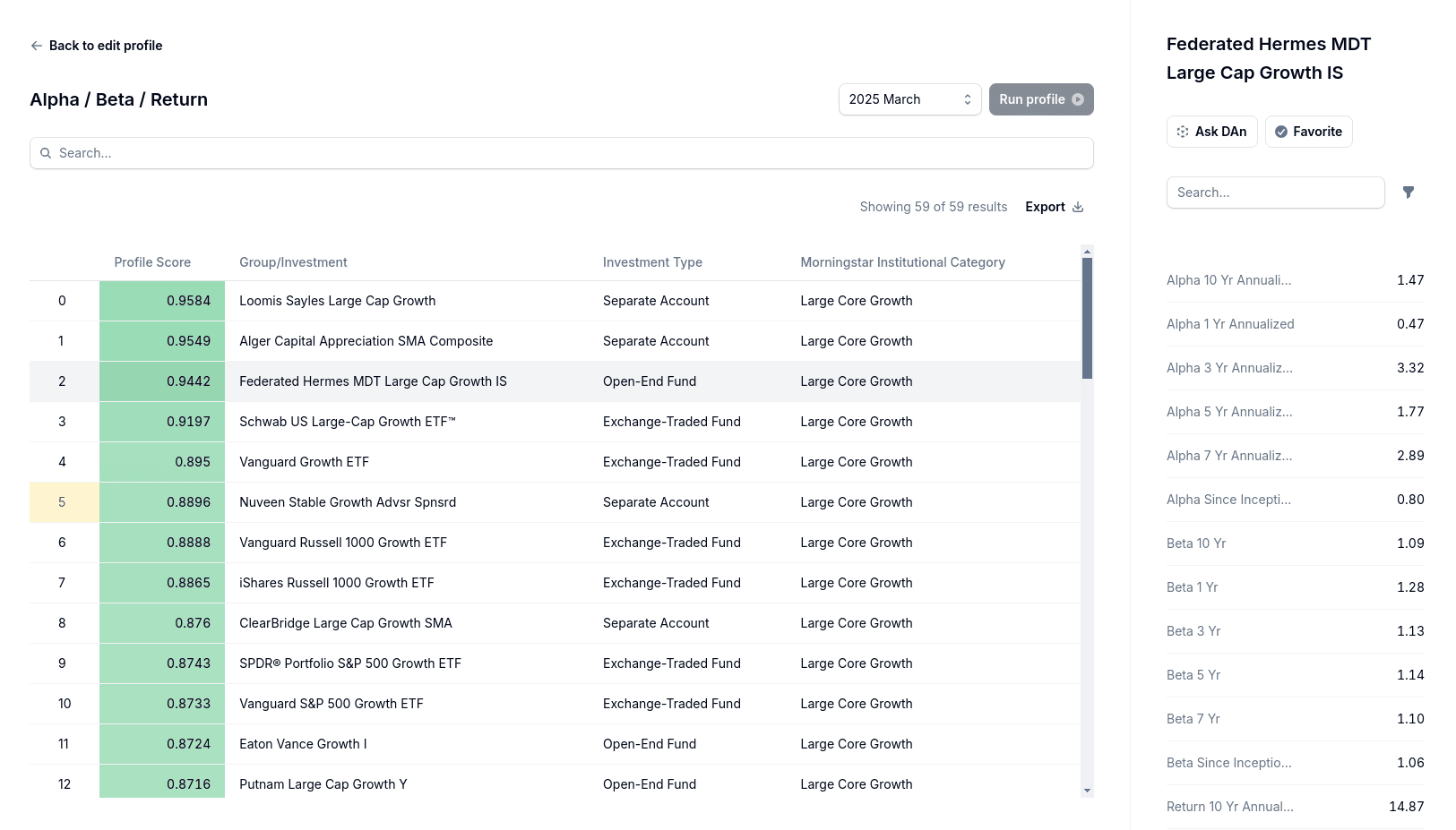 Results view in light mode.